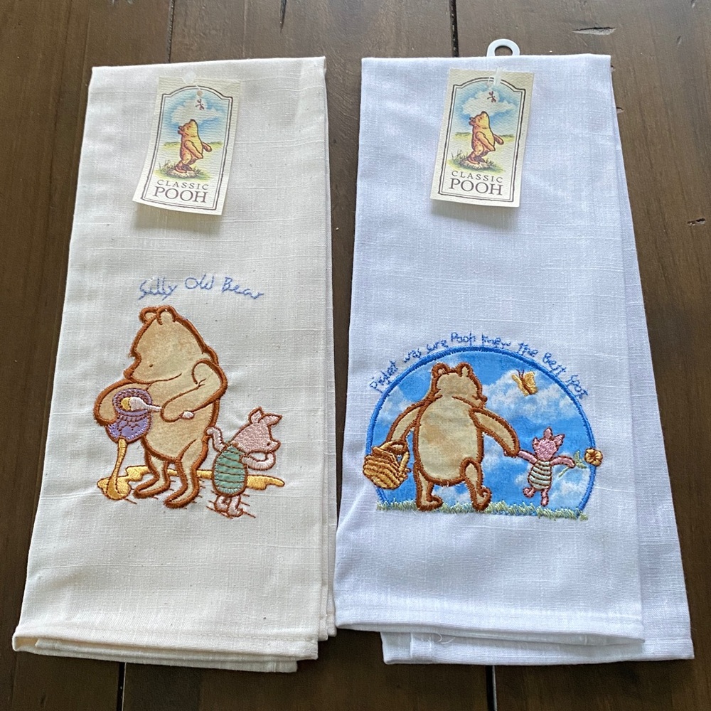 Disney Winnie the Pooh: classic Pooh embroidered kitchen Towel set